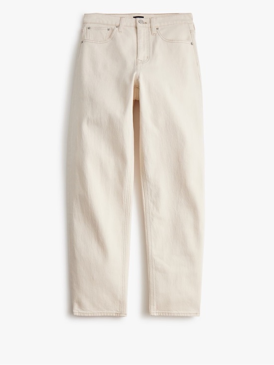 J. Crew Factory Denim - J Crew Factory Slim Petite barrel-leg jean in all-day stretch Ecru New 27 Petite